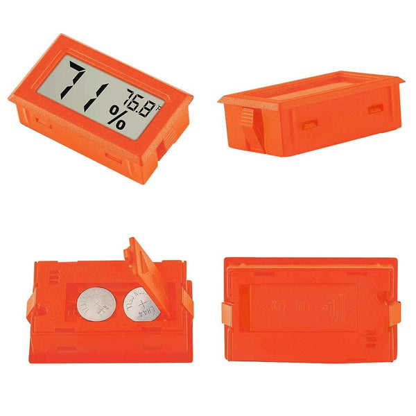 Orange Mini Digital Electronic Temperature Humidity Meter Gauge