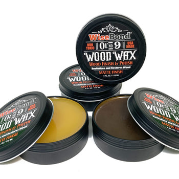 WiseBond OL No.9 Natural Clear Wood Wax Finish and Polish (4oz), Penetrating Hardwood Furniture Finish Made in The USA